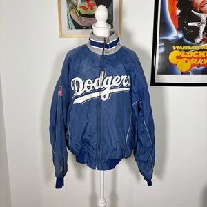 Vintage Dodgers Blue Varsity Bomber Jacket